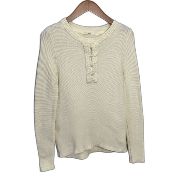 Sessun Cream Knit Long Sleeve Sweater Size Small Winter Snow Cold Quiet Luxury - Picture 1 of 12